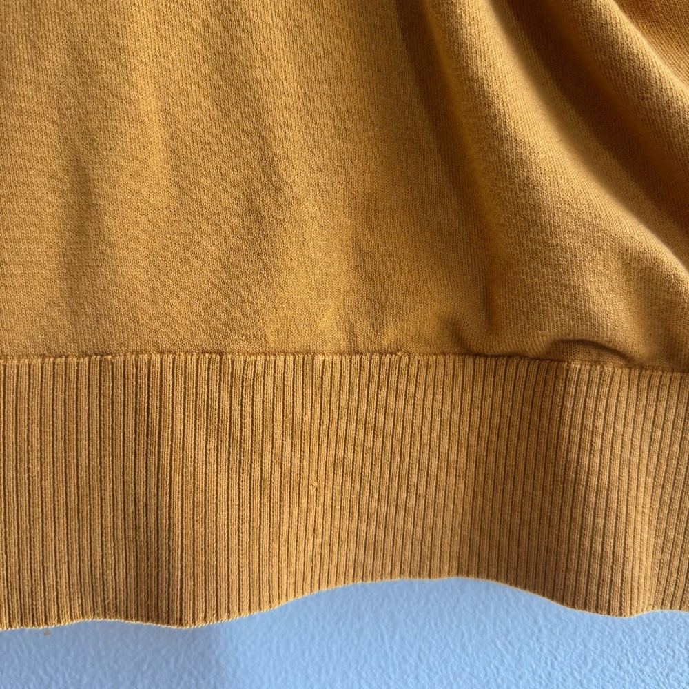 NWT Universal Standard Statement Wrap Sweater Dried Saffron Yellow Cotton 14-16 - Picture 7 of 13
